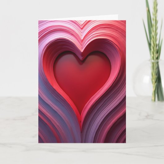 Carte cœur romantique superposé (Devant)