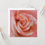 Carte Coeur rose avec gouttes (Devant/Arrière en situation)