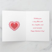 Carte Cœur Rose Élégant Joyeuse Saint-Valentin Élégant (Intérieur)