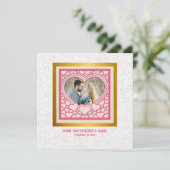 Carte Cœur Rose Élégant Joyeuse Saint-Valentin Élégant (Debout devant)