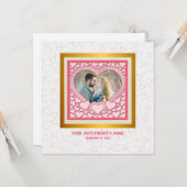 Carte Cœur Rose Élégant Joyeuse Saint-Valentin Élégant (Devant/Arrière en situation)