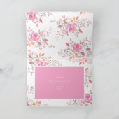 Carte Coeur rose et fleurs Saint-Valentin (Intérieur)