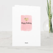 Carte Coeur rose et or 17e anniversaire fille (Dos)