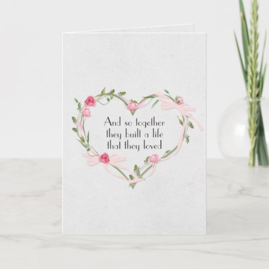 Carte Coeur Rose Mariage rose (Devant)
