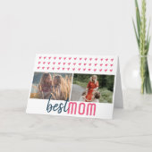 Carte Coeur rose mignon Meilleure maman 2 Photos Fête de (Devant)