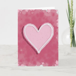 Carte Cœur Rose Romantique