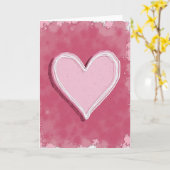 Carte Cœur Rose Romantique (Fleur jaune)