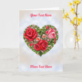 Carte Coeur Rose vintage (Fleur jaune)