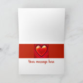 Carte cœur rouge avec amour. (Intérieur)