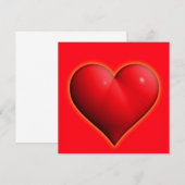 Carte Cœur Rouge Brillant 3D (Devant / Derrière)