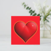 Carte Cœur Rouge Brillant 3D (Debout devant)