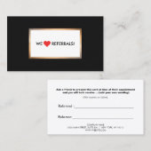 Carte coeur rouge de référence client (Devant / Derrière)