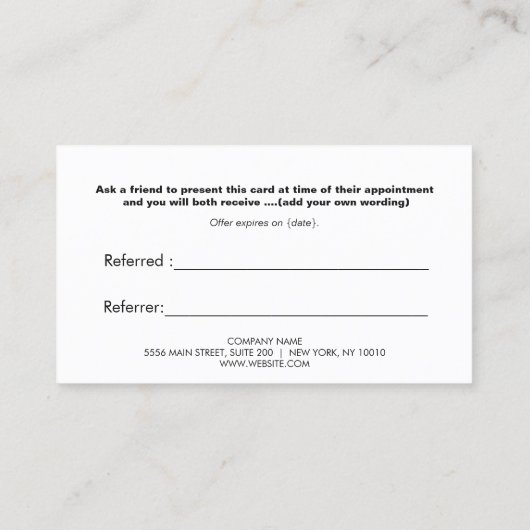 Carte coeur rouge de référence client (Dos)