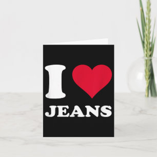 Carte Cœur rouge Je t'aime jeans