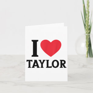 Carte Cœur rouge Je t'aime Taylor pour adolescentes fill