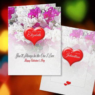Carte Cœur Rouge Profond de la Saint-Valentin sur Fond F
