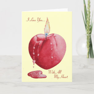 Carte coeur rouge romantique avec verset d'amour origina