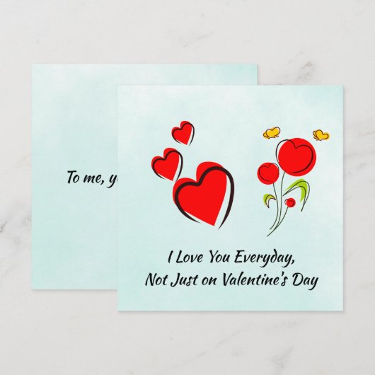 Carte Coeur rouge Valentine (Devant / Derrière)