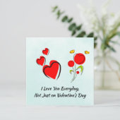 Carte Coeur rouge Valentine (Debout devant)