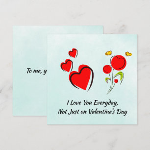 Carte Coeur rouge Valentine