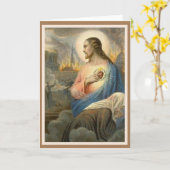 Carte Coeur sacré de prière religieuse de Jésus Notre (Fleur jaune)