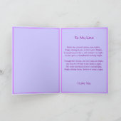 Carte Coeur Saint Valentin brillant avec poème d'amour (Intérieur)