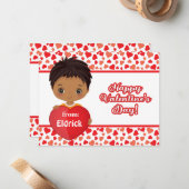 Carte Coeur Saint-Valentin de mignonne Petit Garço (Devant/Arrière en situation)