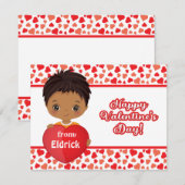 Carte Coeur Saint-Valentin de mignonne Petit Garço (Devant / Derrière)