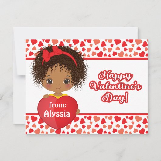 Carte Coeur Saint-Valentin pour petite fille migno (Devant)