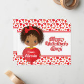 Carte Coeur Saint-Valentin pour petite fille migno (Devant/Arrière en situation)