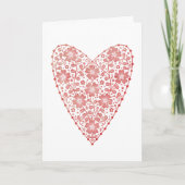 Carte Coeur Scandinave Rouge Blanc Valentines (Devant)