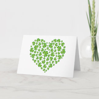 Carte Coeur Shamrock irlandais