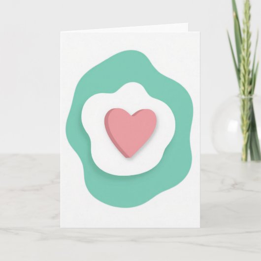 Carte cœur simple en couches (Devant)