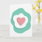 Carte cœur simple en couches (Fleur jaune)