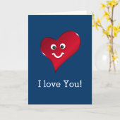 Carte Coeur souriant (Fleur jaune)