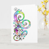 Carte Coeur spiral Peint à la main 1 (Fleur jaune)