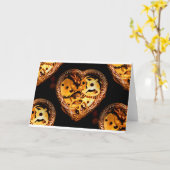 Carte coeur steampunk (Fleur jaune)