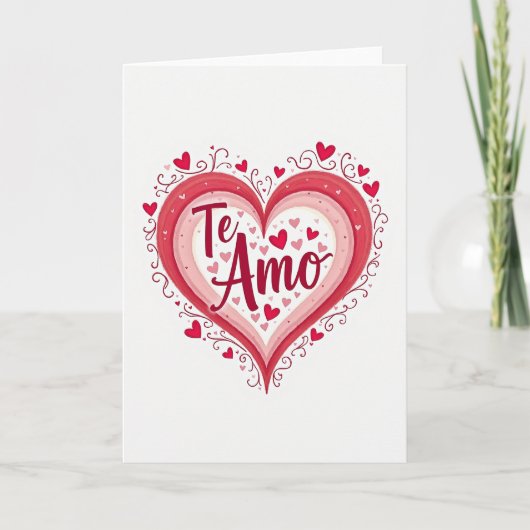 Carte cœur superposé Simple Te Amo (Devant)