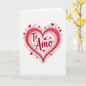 Carte cœur superposé Simple Te Amo (Fleur jaune)