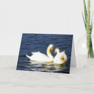 Carte Coeur Swans