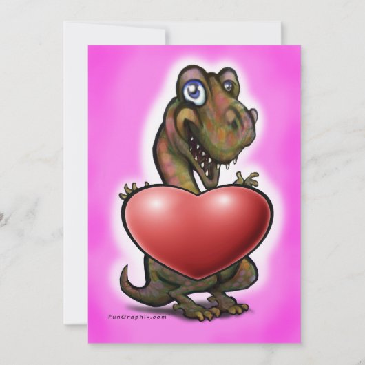 Carte Coeur T-Rex pour bébé (Devant)