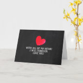 Carte Cœur Tableau Noir, Saint-Valentin (Fleur jaune)