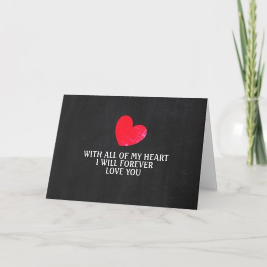 Carte Cœur Tableau Noir, Saint-Valentin (Devant)