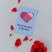 Carte Coeur tressé rose et rouge griffé Saint-Valentin