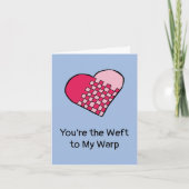 Carte Coeur tressé rose et rouge griffé Saint-Valentin (Devant)