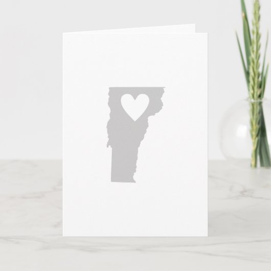 Carte Coeur Vermont Forme Grey Vermoner Aimer Adore (Devant)
