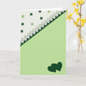Carte Cœur Vert Chanceux (Fleur jaune)