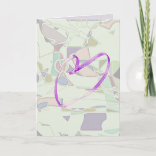 Carte Cœur vœux d'anniversaire doux personnaliser violet
