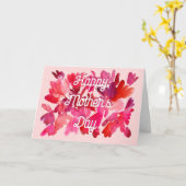 Carte Cœurs à l'aquarelle Fête des mères (Fleur jaune)