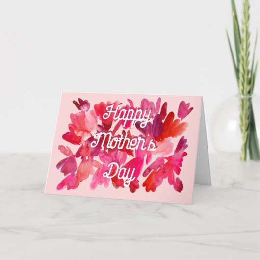 Carte Cœurs à l'aquarelle Fête des mères (Devant)